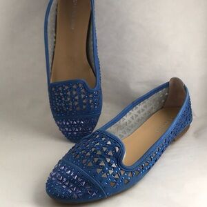 Gianni Bini Royal Blue Studded Crystal Flats